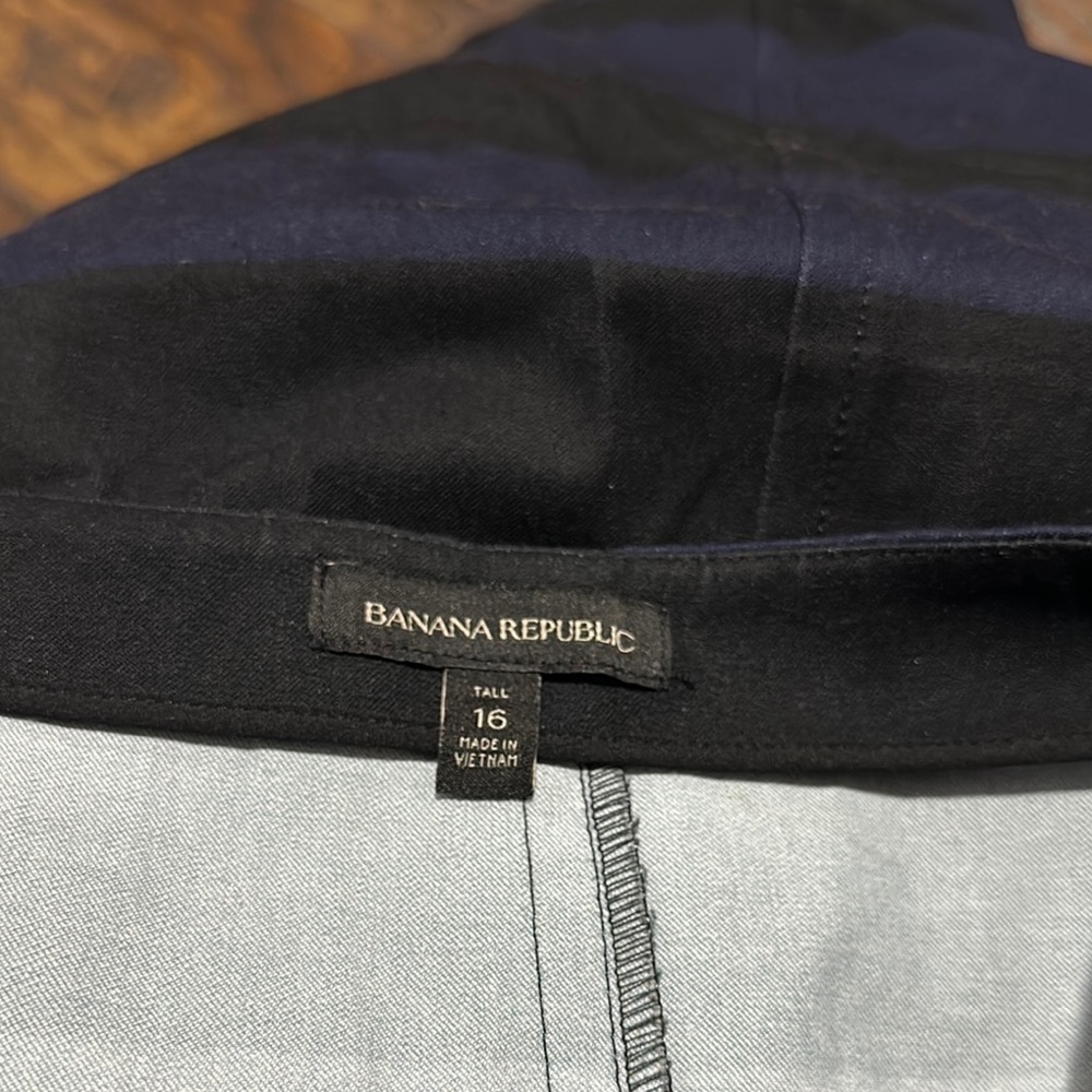 Banana Republic Black and Blue Striped Stretch Faded Denim Dress 16 Tall - Picture 13 of 14